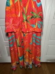 FARM Rio Tropical Midi Dress L Colorful Ruffle Resort Vacation Cotton