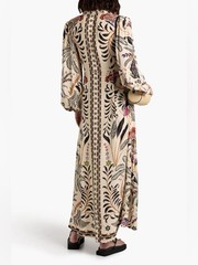 FARM RIO Sand Classic Nature Maxi Dress size Small