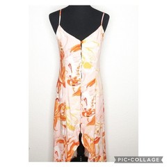 Able the Label dress Medium NEW Flower Bomb orange floral high low sundress
