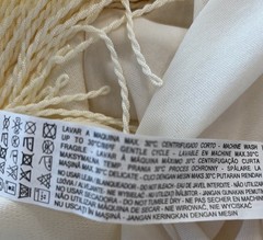 Zara Basic Ivory Fringe Shift Dress XS Boho Cream Mini Party Cocktail
