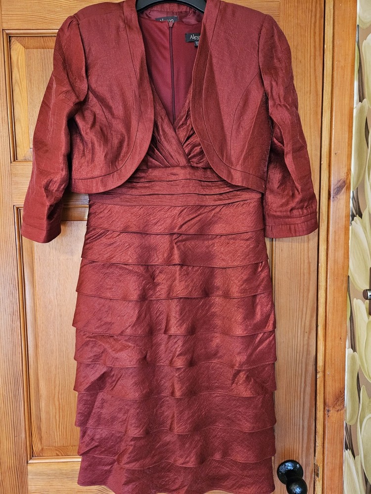 ALEXON Dress And Matching Jacket By ENSAMBLE. UK Size 10 Wedding/Function/Party