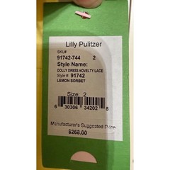 Lilly Pulitzer Dolly Dress Lemon Sorbet Yellow Lace Trim Shift 91742 size 2
