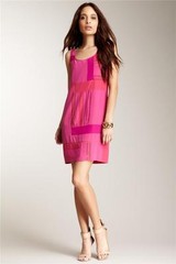 CLUNY By Cynthia Steffe Pink Patchwork Silk Day Dress Size 12 NWT $388