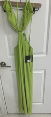 Ieena for Mac Duggal Size 0 Column Body Cutout Maxi Dress Sage 27110 Srappy