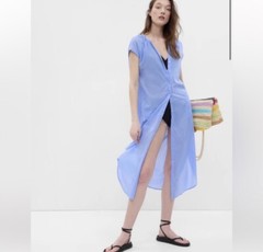 GAP NWT Button Down Voile Dolman Shirtdress – Shirting Blue – Size X Large
