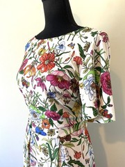 Leona Edmiston Ruby Size 4 / AU 14 Fit And Flare Dress Short Sleeve Floral