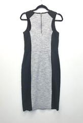 Athleta Black Heathered Gray Two Tone City Scape Ponte Knit Sheath Dress Small