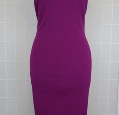 Ted Baker Dress Size 1 UK 8 Magenta Jewelled Neck Bodycon Midi Party Cocktail