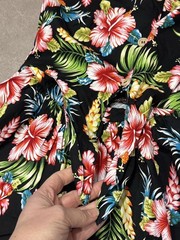 Hell Bunny Vixen black/multi ‘Maui’ floral tropical cut out mini dress small