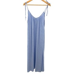 Summersalt Blue White Geometric Tile Print Tie Shoulder Maxi Dress XS Cover Up
