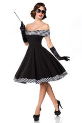 Sexy VINTAGE RETRO DRESS Size S,M,L,XL,2XL,3XL (40-50) BLACK/WHITE Chic