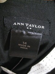 NWT! ANN TAYLOR Black/White Dot/Check Ombre Sleeveless Sheath Dress Sz 14 $119