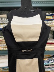 White House Black Market Dress Sz 0 Black Tan Sheath Sleeveless