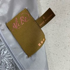 Ali Ro Silver Silk Blend Jacquard Sequin Shift Dress 6