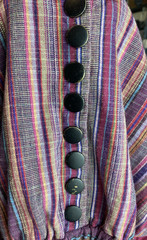 Lucca Couture Striped Button Front Fit & Flare Boho Indie Festival Dress Size M