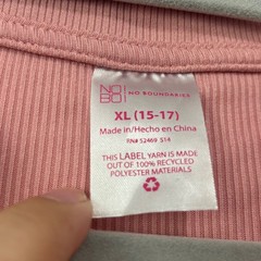 No Boundaries Pink Ribbed Polo Mini Dress XL 15-17 V-Neck Sporty Striped Sleeve