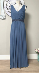 ALEX Evenings Blue Sheer Hi Low Front Slit Short Long Fancy Dress Women’s Sz 8