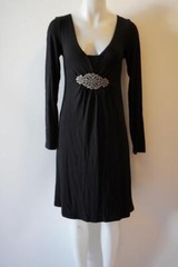 * NWT Womens Vertigo Paris Black Dress With Silver Buckle Sz M