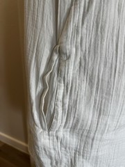 Quince Ivory Guaze Sleeveless Dress Women Sz S 100% Organic Cotton Pintuck Lined