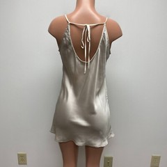 Free People Intimately Womens Beige Satin Just What You Need Mini Slip Dress S