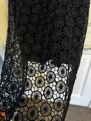 Alythea Navy Eyelet dress SZ Large Cocktail Semi Formal