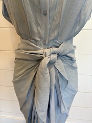 NWT Do+Be Light Blue Button Down Wrap Front Sleeveless Shirt Dress Size Medium