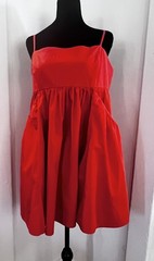 Urban Outfitters Orange/Red Theodora Poplin Mini Dress Sz XL With Pockets