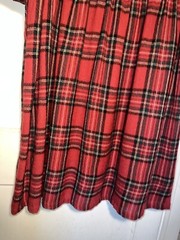Ichi Antiquites Wool Gauze Red Plaid Check Front Button Dress OS. d145