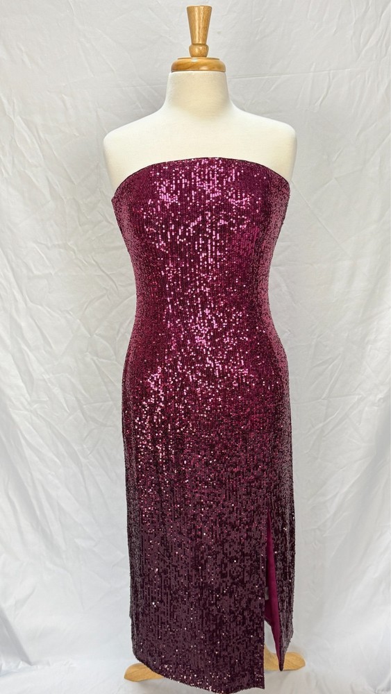 NWT- Trina Turk &lsquo;Stella&rsquo; Strapless Ombre Sequin Dress, Festive Fuchsia/Plum – 10