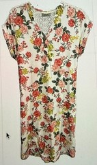 NWT Bobbie Brooks Women&rsquo;s Small White Floral Dress V Neck Lace Back Waist Tie