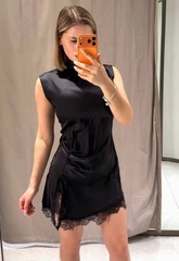 ZARA : Satin Lace Dress : 7969/222 | *UK Buyers No Import Fees*
