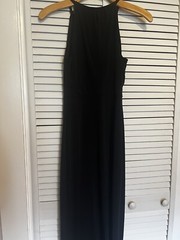 WORTHINGTON Women’s Size Small S DRESS Sleeveless Stretch Black Maxi Laser Cut