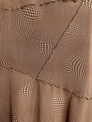 Urban Outfitters Moxie Mesh Mini Slip Dress Brown Abstract Print Size L Y2K