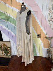 Jaded Gypsy 100% Cotton Bohemian Festival Layering Dress in Cream Sz OS 🧡🍄