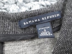 Banana Republic Dress Womens 0 Gray Wool Blend Knit Sweater Tank Zip Straight