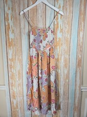 Patrons of Peace Orange Floral Smocked Square Neck Midi Sundress XS