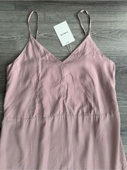 EVERLANE The Long Weekend Tiered Maxi Dress Size 8 Fawn Light Pink Butterlite