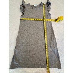 RD Style Heather Gray Ruffle Cap Sleeve T-Shirt Dress Mini Shift Crew Neck S