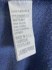 EUC STANDARD JAMES PERSE Raglan Sleeve Blue French Terry Sweatshirt Dress 4 (XL)