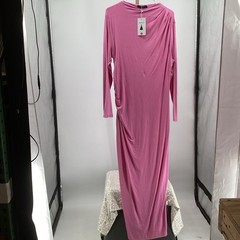 242. Zesica Women&rsquo;s Ruched Long-Sleeve Bodycon Maxi Dress in Pink Size XL