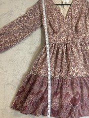 Japna NWT Western Layered Boho Chic Earthy Prairie Ultra-Feminine Mini Dress XS