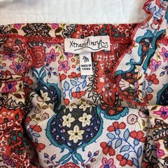 Xtraordinary boho smock waist mini sundress Sz M ruffle straps cottage festival