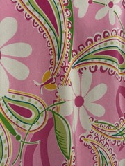 LILLY PULITZER Sheath Dress Size 6 Pink Paisley Floral Print SILK tea length