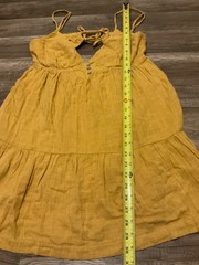 ROXY BEACH SUN DRESS MINI KNIT SPAGHETTI STRAP ( WOMENS M ) YELLOW PREOWNED