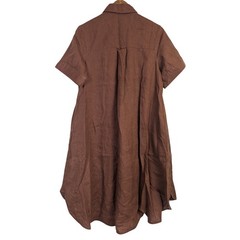 Everlane Linen Shirt Dress Chocolate Brown Flax Oversized Lagenlook Minimal XS
