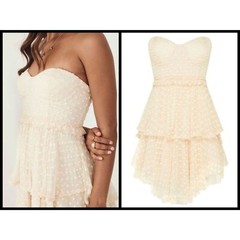 💕FREE PEOPLE X SPELL & THE GYPSY💕 Mira Bustier RaRa Dress Ivory Large NWT