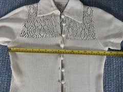 Vintage Ivory St. John Knit Dress Rare Knit Detailing Small Size Gorgeous