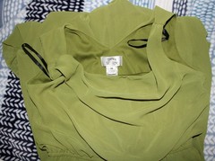 Sweet Storm*Olive Green Flowy Layered Dress*Fitted Stretch*Womens M