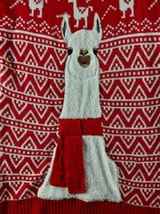 United States Sweaters Women&rsquo;s Christmas Sweater Dress Size M Red White Llama
