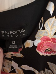 Women’s Size 12 Dress Enfocus Studio Floral Slip Black Hi-Low Sleeveless